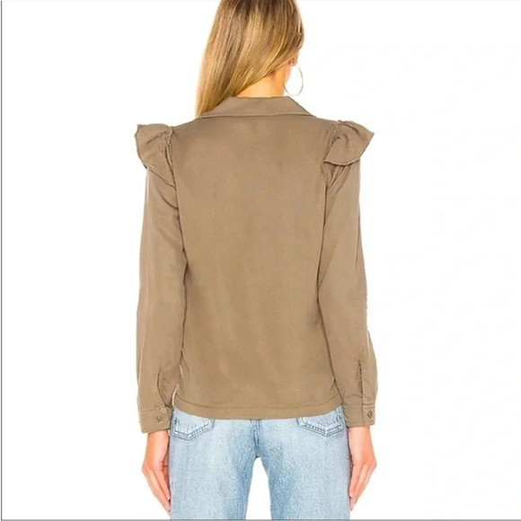 Pam & Gela ruffle army shirt in Loden - Picture 13 of 14